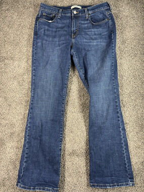 Levis 515 Jeans Womens Sz 12M Blue Bootcut Embroidered Stretch Western Boho